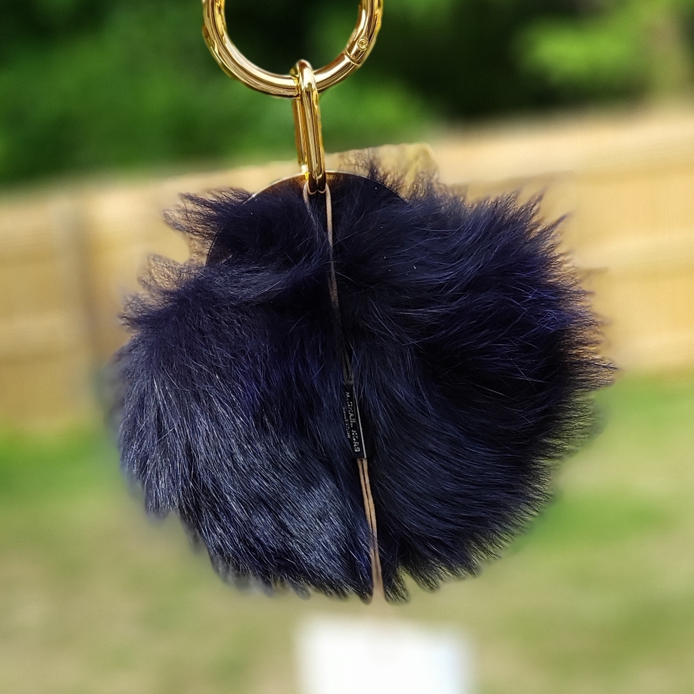 Michael Kors Collection Fur Bag Charm Blue - Picture 2 of 3